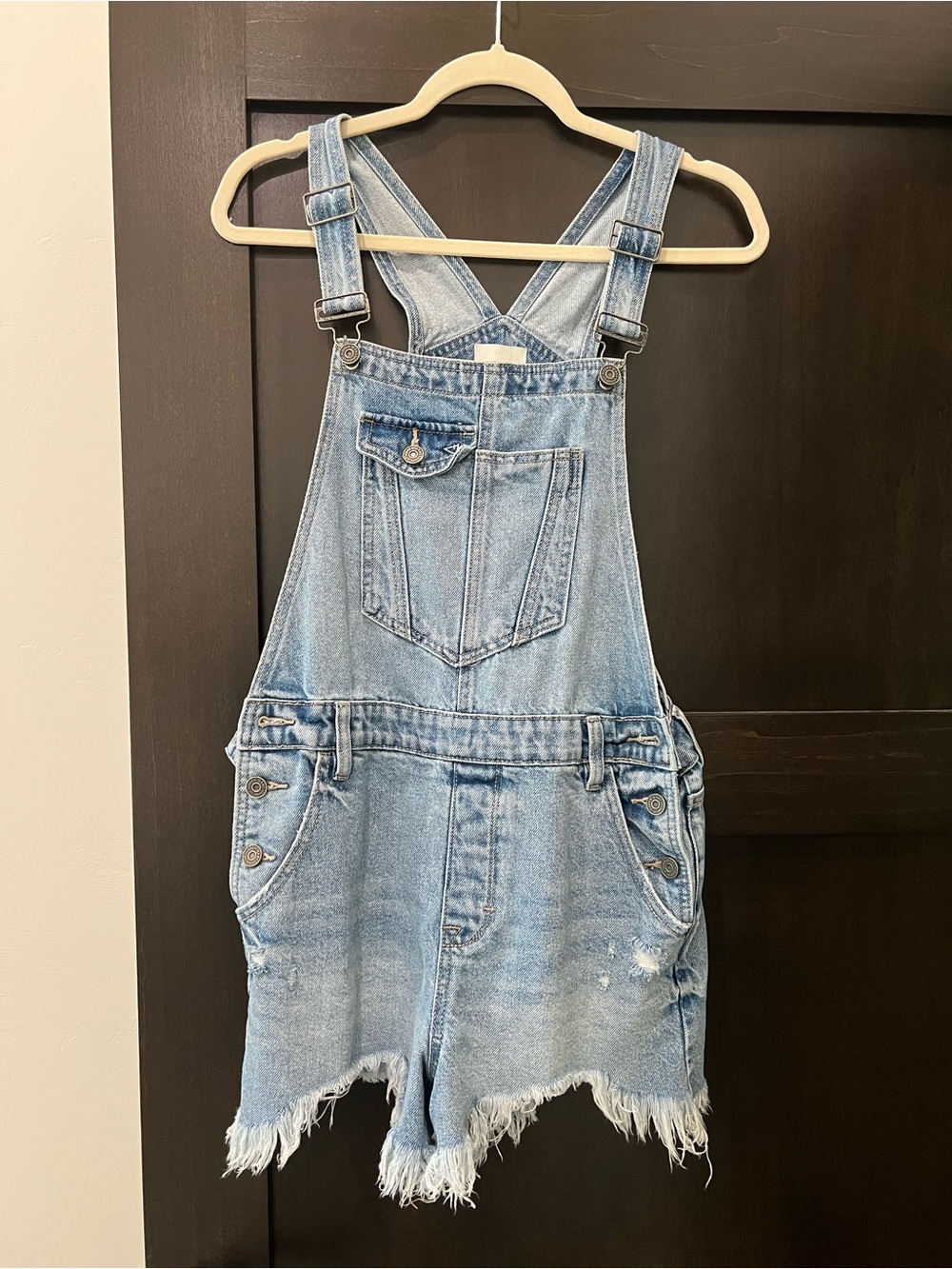 Hidden brand-Light Blue Denim Short Overalls - Jean Shorts sz M